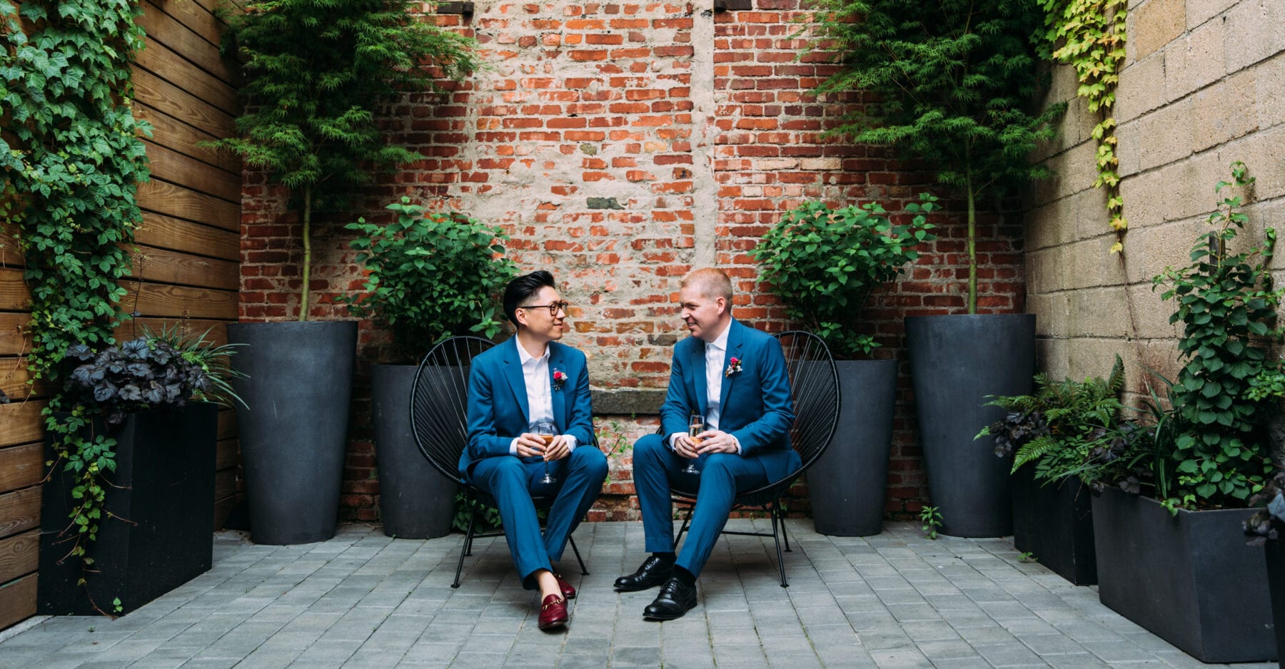 Same sex couple before ceremony