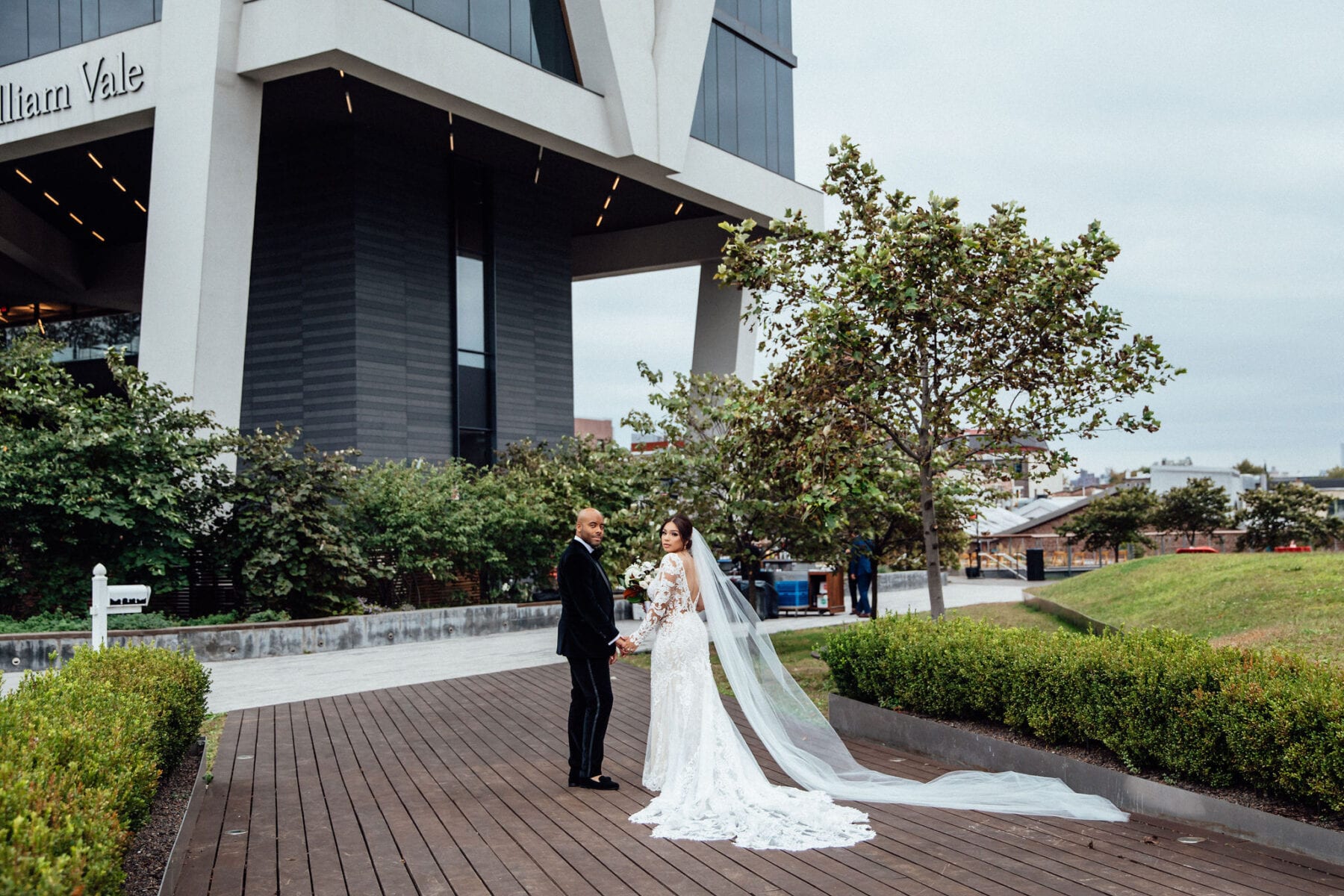 Bride and groom at the William Vale Hotel