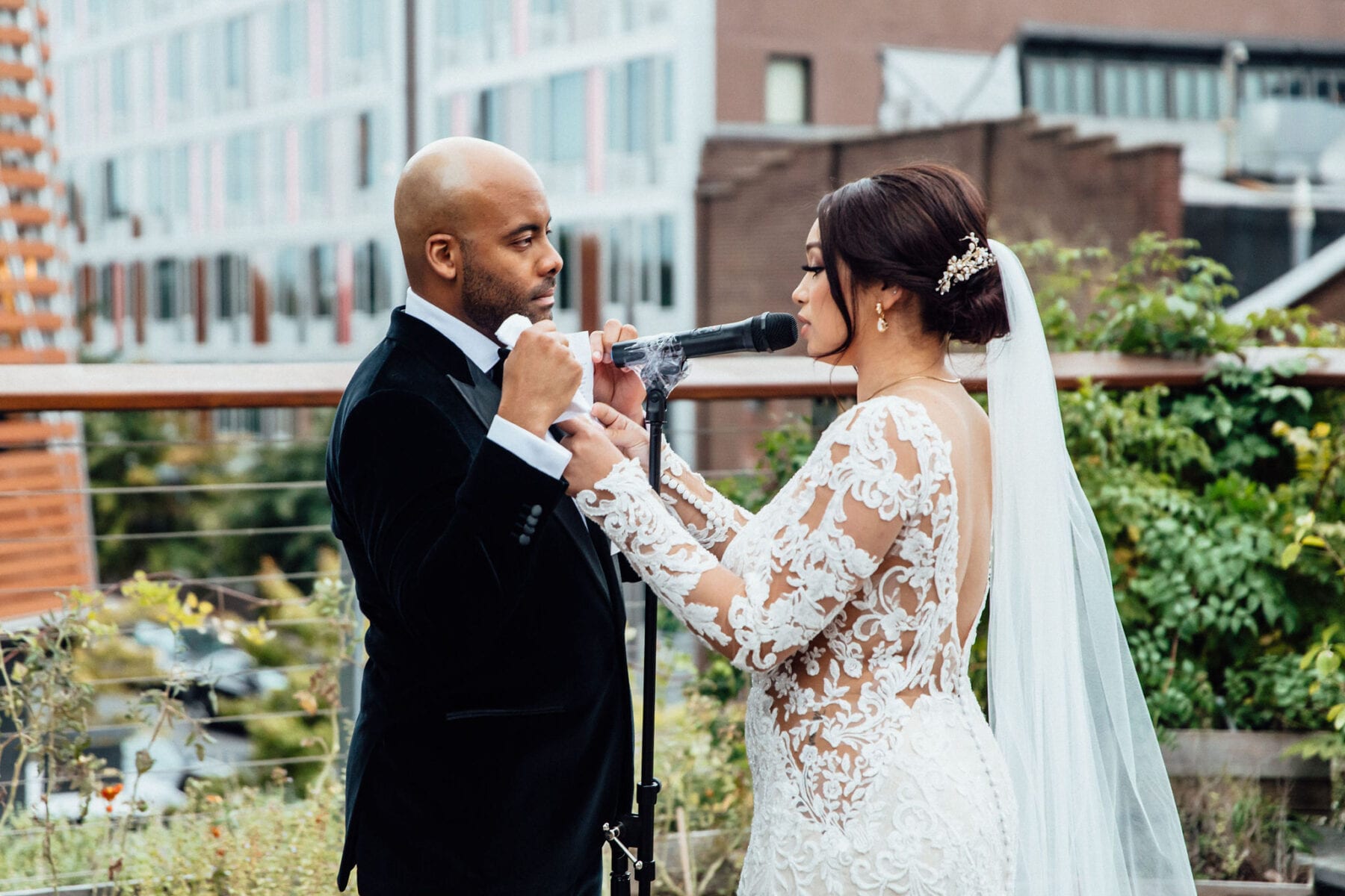Bride reading her vows