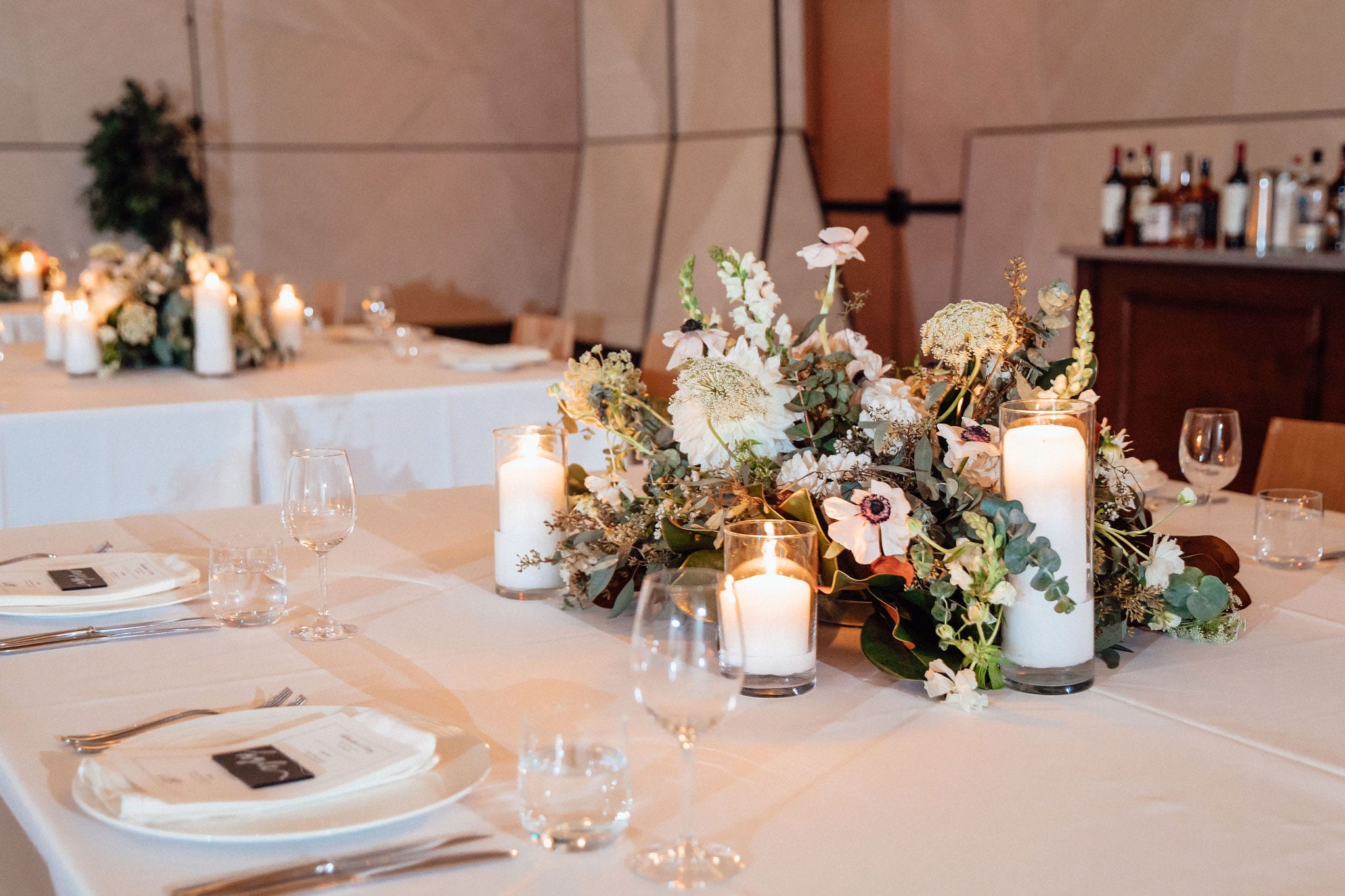 Table decor at the William Vale Hotel Ballroom