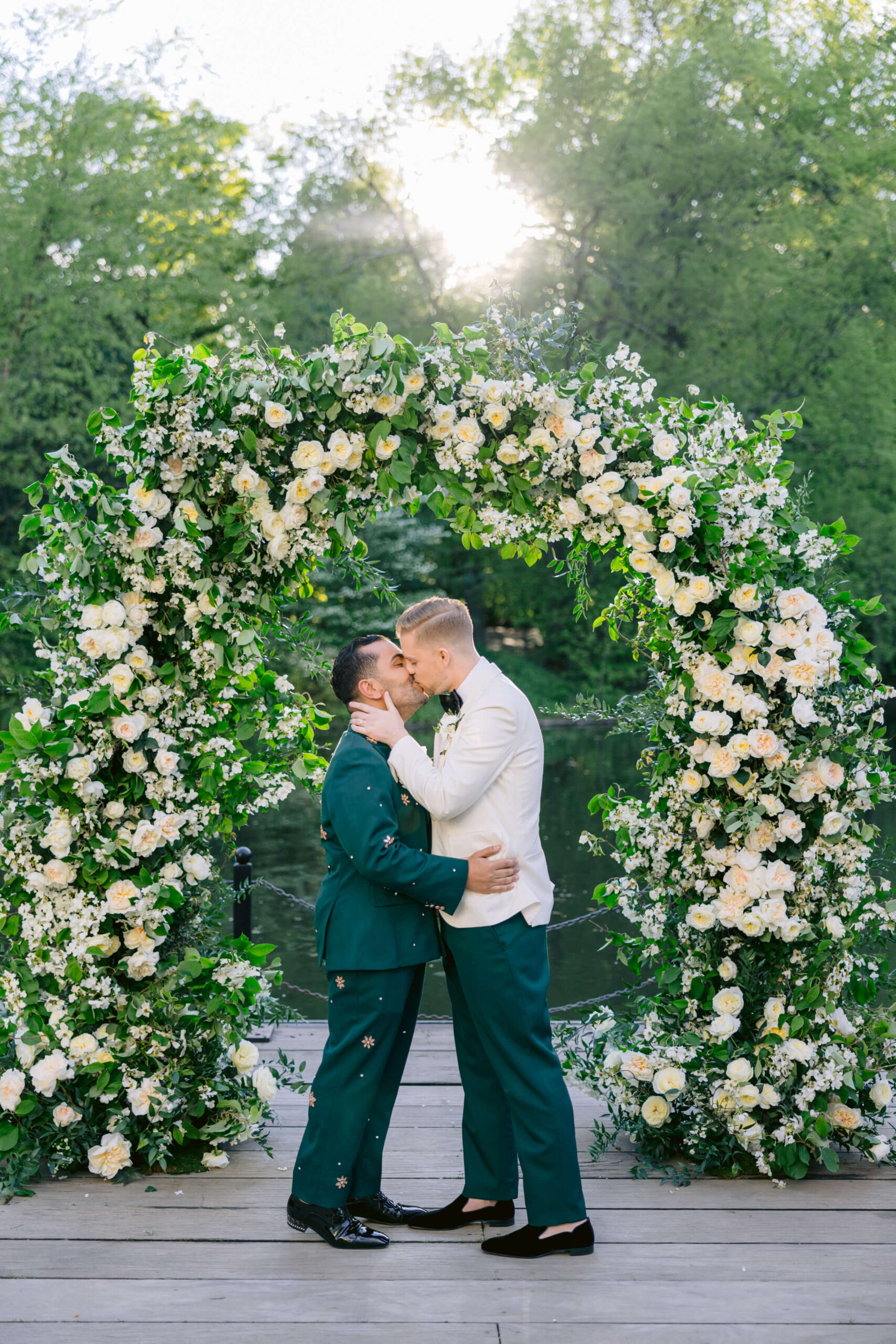 Elegant Gay Wedding Prospect Park Boathouse New York - Modern Fashionable Couple - Larisa Shorina Photography
